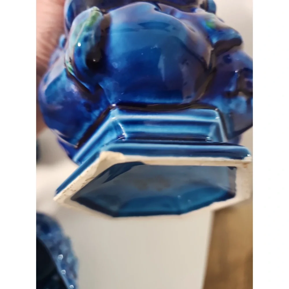 Vtg Inarco Mood Indigo Pitcher 4 Cups Creamer Set Blue Green MCM